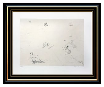 Wayne Thiebaud Original Seven Dogs Drypoint Etching Hand Signed Framed Artwork