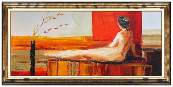 Adriana Naveh Large Painting Original Acrylic On Canvas Nude Female Portrait Art