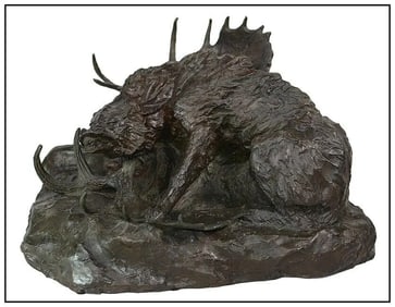 Bob Scriver Original Nature Wolf Bronze Wildlife Sculpture Original Signed Art