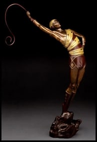 Erte Signed Original Bronze Sculpture Le Danseur Romain De Tirtoff Large Art Oil