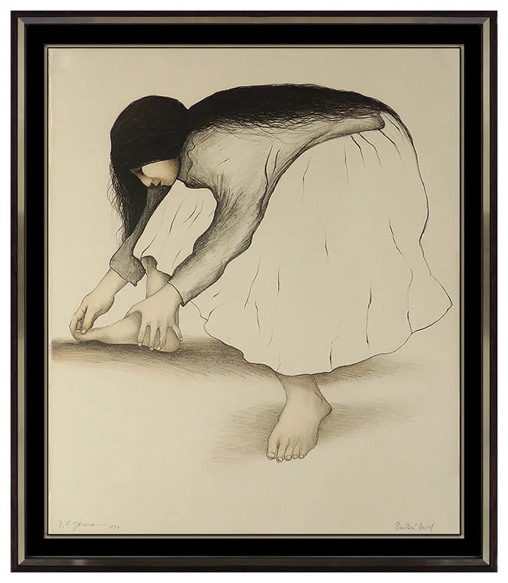 R C Gorman Orignal Color Lithograph Yosie Native American Portrait Signed Art (1 of 5)