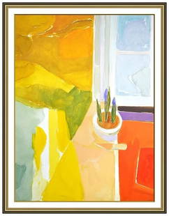 Donald Hamilton Fraser Large Original Painting On Canvas Still Life Signed Art: This lot includes:Gallery COA & free domestic shipping (*insurance and international shipping for an additional charge)Artist: Donald HamiltonTitle: Still Life On The WindowsillMedium: lower rightSize