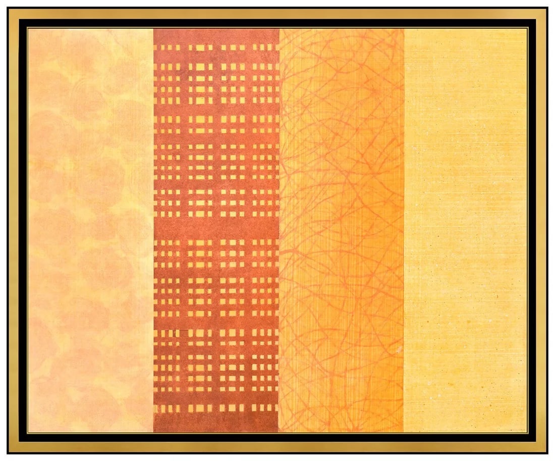 David Shapiro Large Original Painting On Canvas Signed Monoprint Framed Artwork: This lot includes:Gallery COA & free domestic shipping (*insurance and international shipping for an additional charge)Artist: David ShapiroTitle: Seer Actor Knows DoesMedium: Acrylic PaintingSize: 35