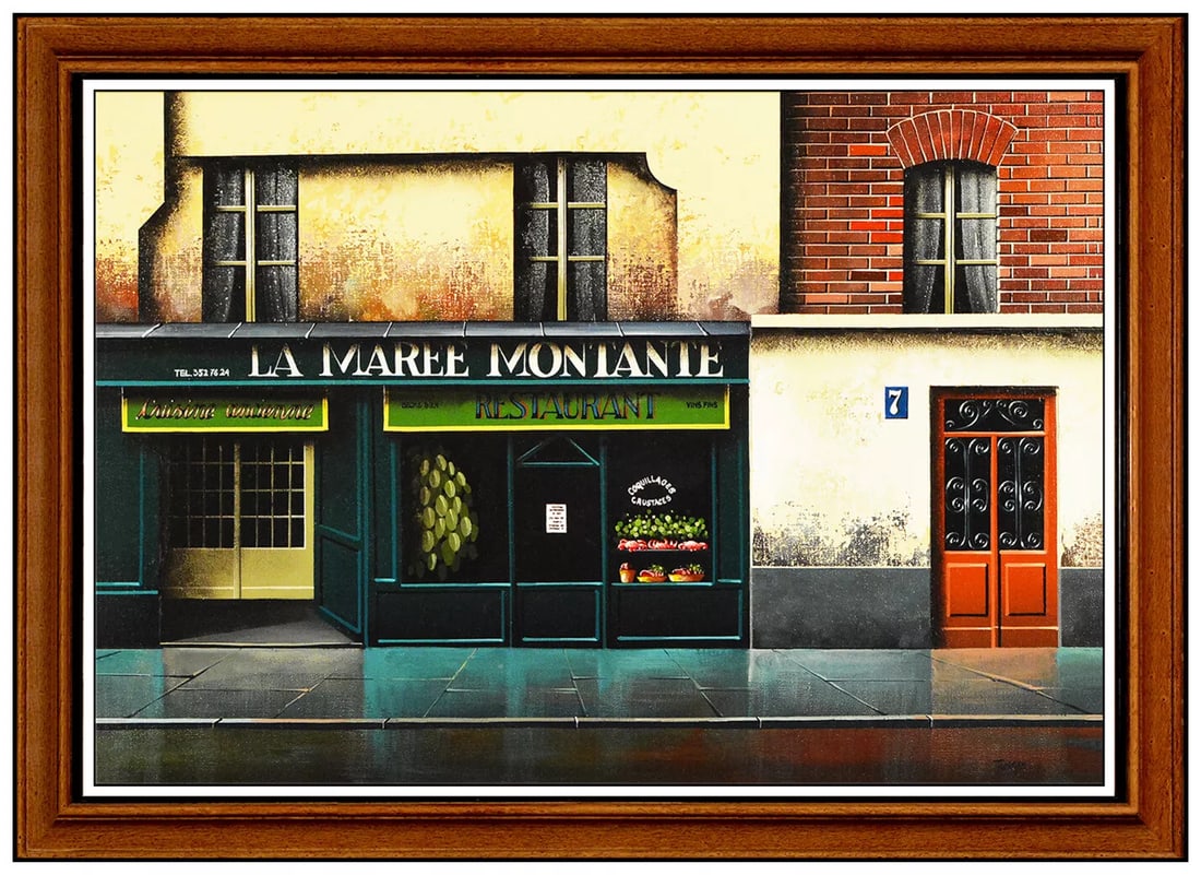 Thomas Pradzynski Original Oil Painting On Canvas French Cityscape Signed Art (1 of 4)