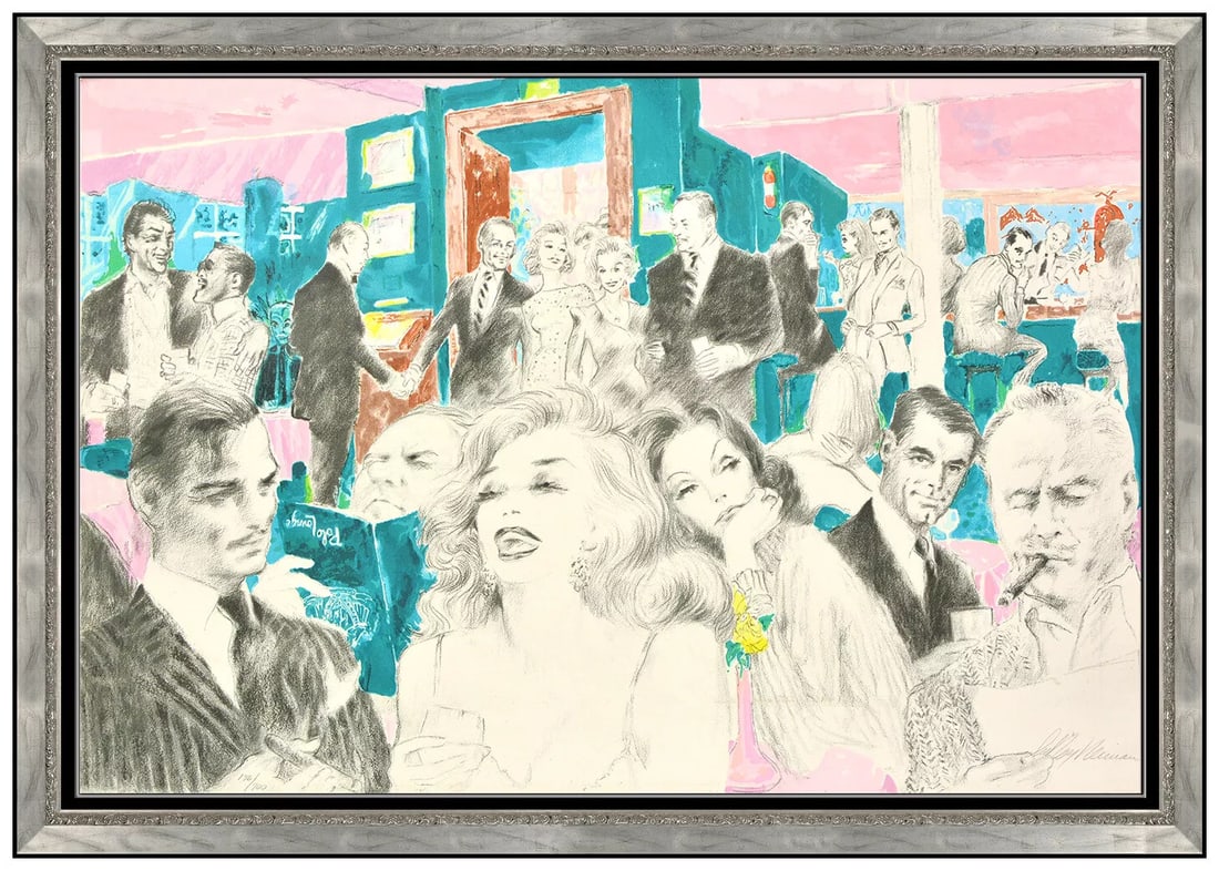 Leroy Neiman Polo Lounge Large Color Serigraph Hand Signed Bar Scene Framed Art (1 of 6)