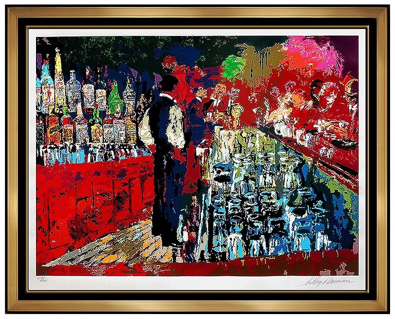Leroy Neiman Chicago Key Club Bar Color Serigraph Hand Signed Artwork Painting (1 of 5)