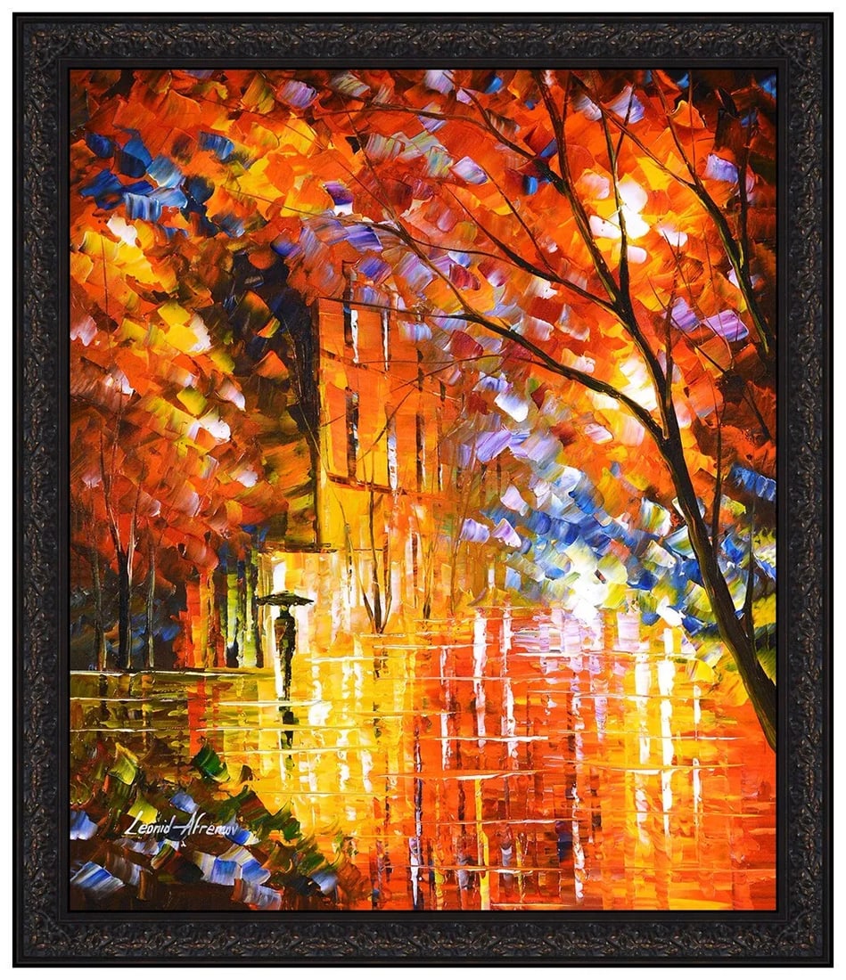 Leonid Afremov Original Painting On Canvas Modern Cityscape Signed Framed Art (1 of 4)