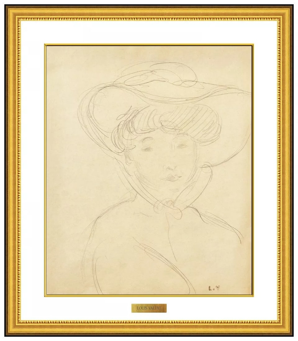 Louis Valtat Authentic Original Drawing Female Portrait Signed Framed Artwork (1 of 5)
