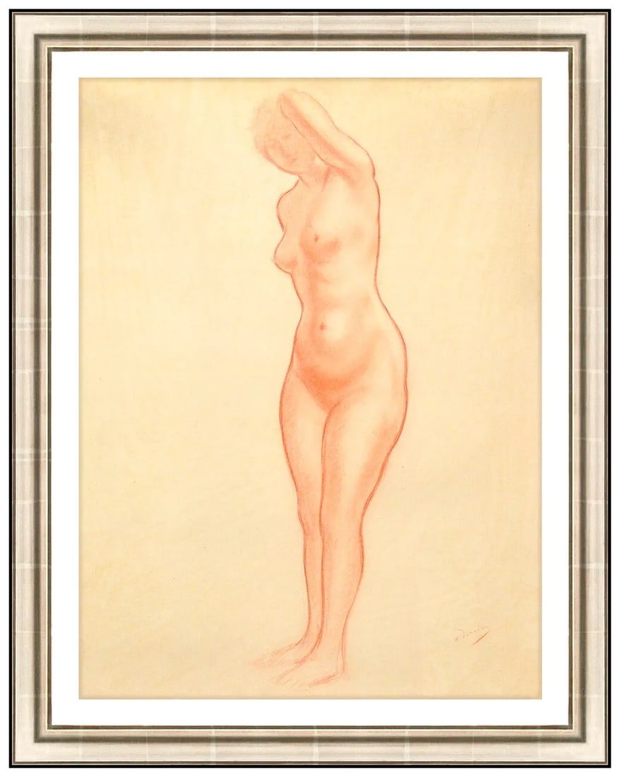 Andre Derain Original Female Portrait Drawing Sanguine Pastel Signed Framed Art: This Lot Includes:Gallery Coa & Free Domestic Shipping (*Insurance And International Shipping For An Additional Charge)Artist: Andre Derain Title: Femme NueMedium: Pastel DrawingSize: 24" x 18" Framed