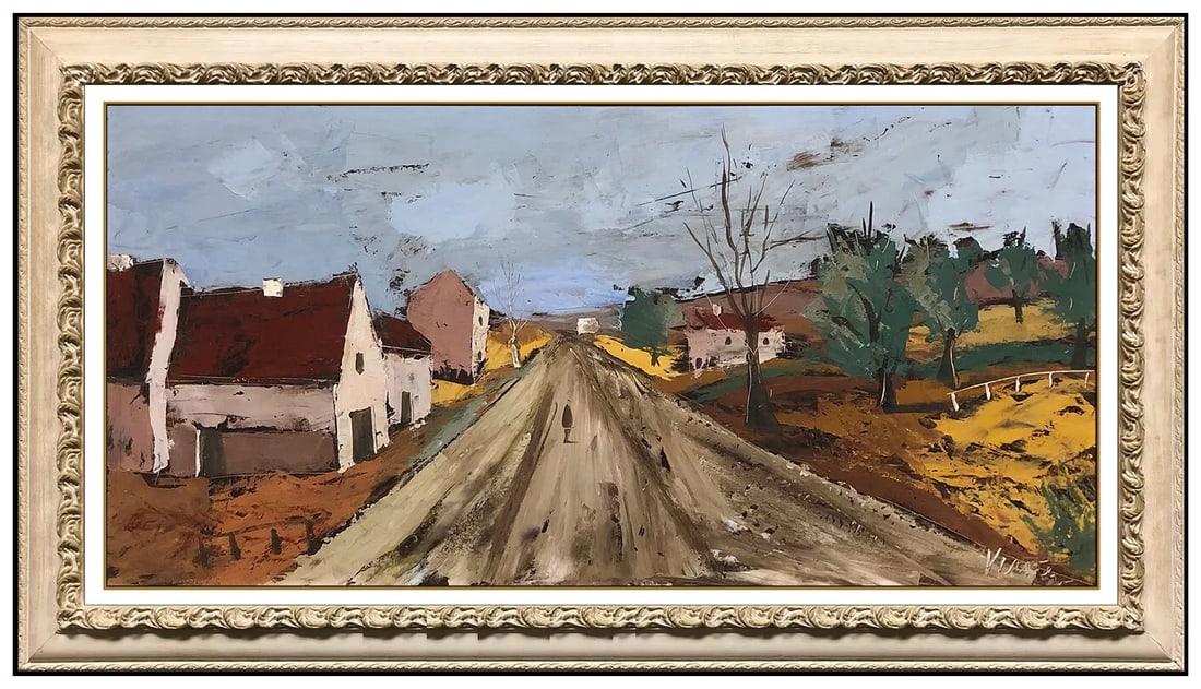 Charles Levier Original Oil Painting On Board Signed French Landscape Framed Art: This lot includes:Gallery COA & free domestic shipping (*insurance and international shipping for an additional charge)Artist: Charles LevierTitle: Old Dirt RoadMedium: Oil Painting on BoardSize: 15"