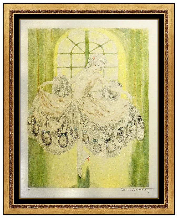 Louis Icart Hand Signed Colored Etching: Minuet Art Deco Portrait (1 of 5)