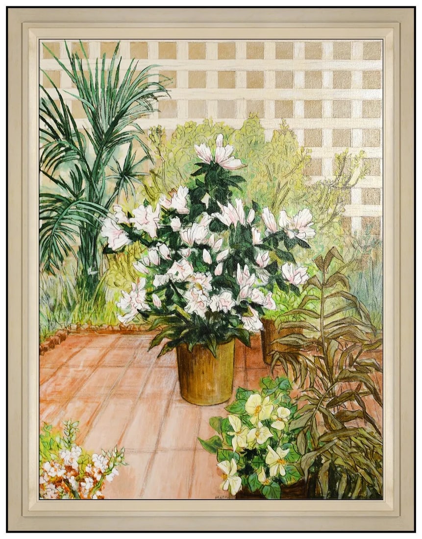 Guy Maccoy Large Original Painting On Canvas Floral Still Life Signed Art Framed (1 of 5)