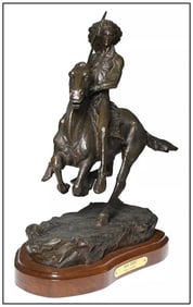 Peter Fillerup Original War Chief Bronze Signed Sculpture Native American Art
