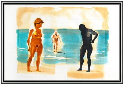 Eric Fischl Large Original Beach Hand Signed Etching Aquatint Female Figurative
