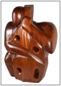 Eugene J Martin Original Hand Carved Wood Sculpture The Cellist Signed Music Art