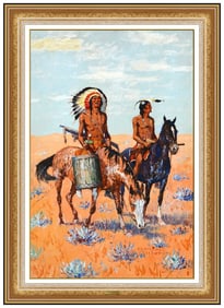 Clarence Ellsworth Original Oil Painting On Board Signed Figures Framed Artwork