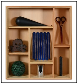 Edward Henderson Days Of The Week Wood Steel Bronze Sculpture Signed Artwork