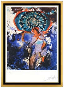 Salvador Dali Original Etching Photolithography Print Figure Signed Framed Art
