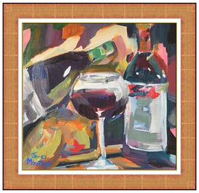 James Mouton Original Oil Painting On Board Still Life Signed Framed Artwork