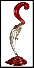 $20,000 Erte Signed Bronze Sculpture L'Amour Original Romain De Tirtoff Large