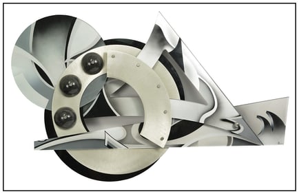 Shlomi Haziza 3D Stainless Steel Wall Sculpture Signed Abstract Design Artwork