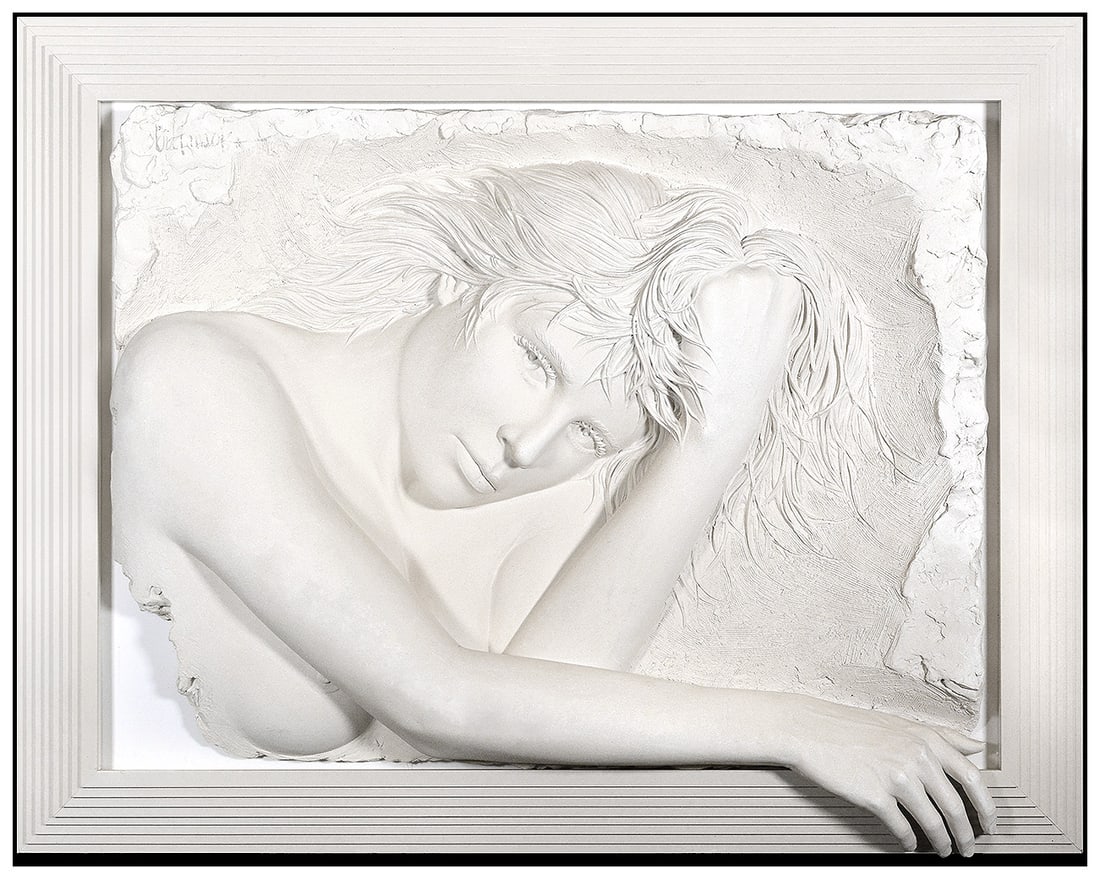 Bill Mack Original Bonded Sand Relief Sculpture Daydream Signed Figure Artwork (1 of 6)