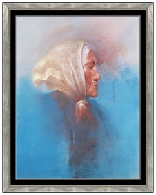 Clifford Beck Jr Original Pastel Painting On Paper Portrait Signed Framed Art