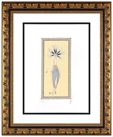 Erte Original L'Empanachee Signed Color Serigraph Custom Framed Art Deco Fashion