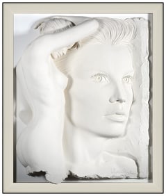 Bill Mack Essence Original Bonded Sand Relief Sculpture Signed Nude Artwork