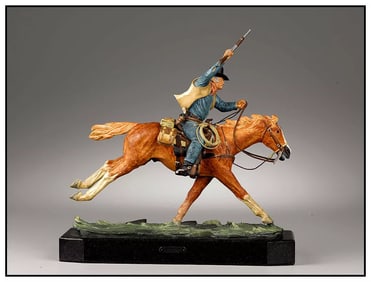 Harry Jackson Marshall John Wayne Bronze Hand Painted Sculpture Western Signed