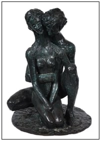 Prince Monyo Original Full Round Bronze Nude Figures Sculpture Large Signed Art