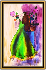 Linda Le Kinff Oil On Canvas Original Painting Signed Framed Female Cubism Art