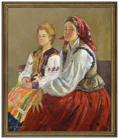 Valerian Formozov Original Oil Painting On Canvas Female Large Signed Art Framed