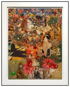 Robert Swedroe Original Mixed Media Collage On Board Signed Modern Framed Art