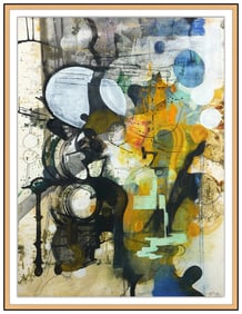 Willy Heeks Large Original Oil Painting Abstract Signed Framed Modern Artwork