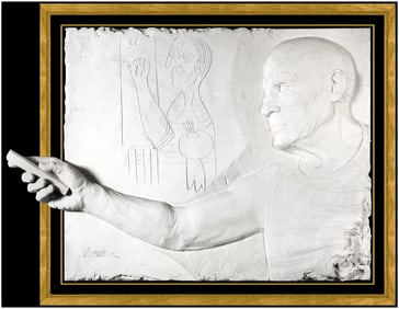 Bill Mack Original Bonded Sand Sculpture Picasso Relief Signed Framed Artwork