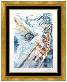 Salvador Dali Original Lithograph Print Purgatory Canto 26 Signed Framed Artwork