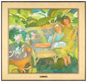 John Asaro Original Oil Painting On Canvas Female Figures Signed Framed Artwork