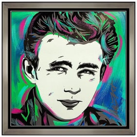 Allison Lefcort Original Acrylic Painting Hand Signed James Dean Modern Artwork