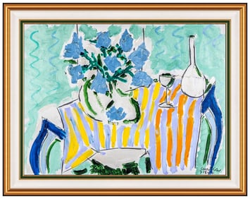 Tony Curtis Large Original Oil Painting On Canvas Signed Still Life Floral Art