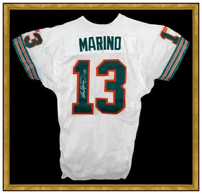 Dan Marino Original Game Issued Miami Dolphins Signed Jersey Framed Memorabilia
