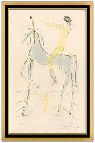 Salvador Dali Original I Have Compared Thee Etching Gold Dust Signed Framed Art