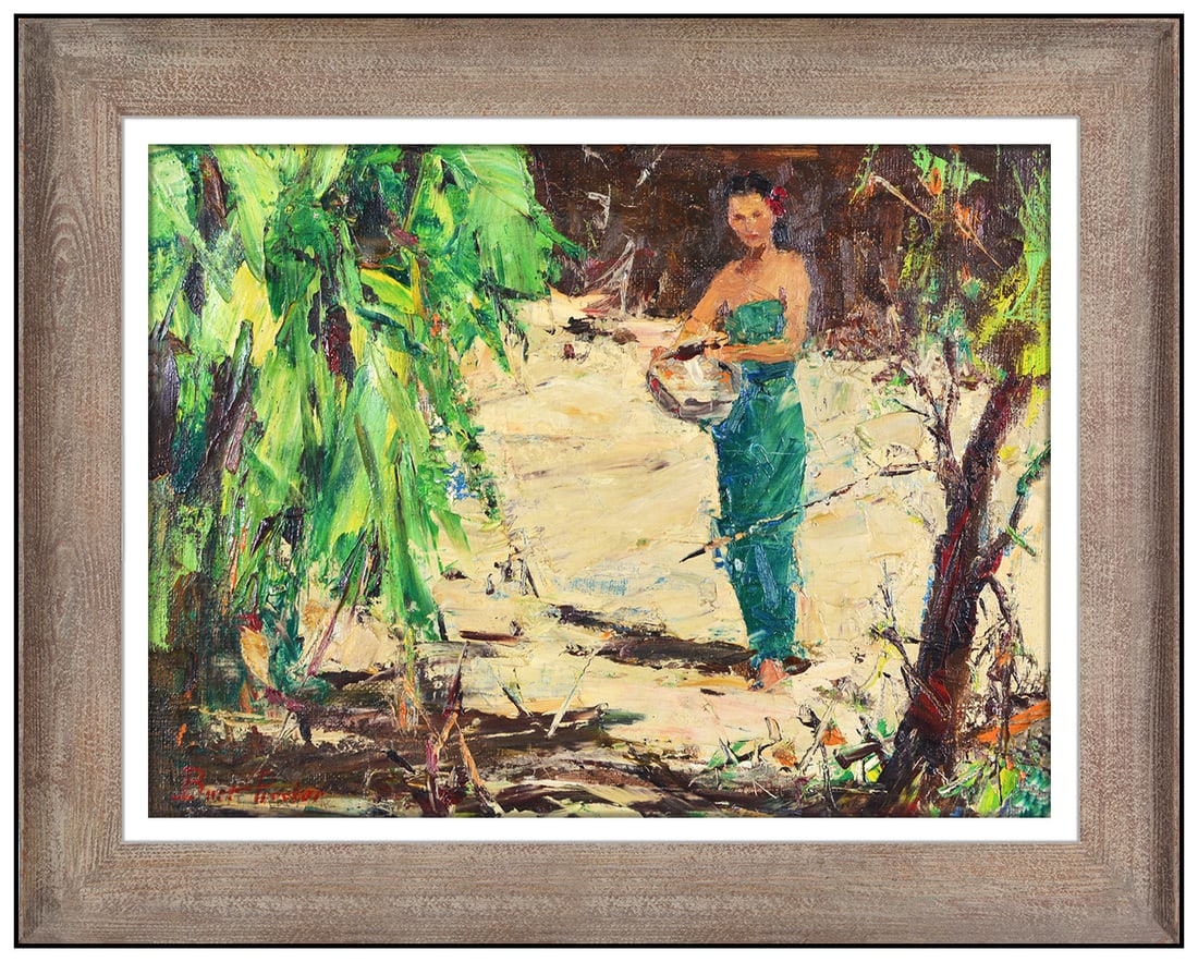 Burt Procter Original Oil Painting On Canvas Female Figure Signed Framed Artwork (1 of 4)