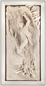 John Coleman Large Original Marble Relief Sculpture Mans Prelude To Honor Signed