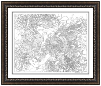 Guillaume Azoulay Original Pen And Ink Drawing On Paper Signed Framed Artwork