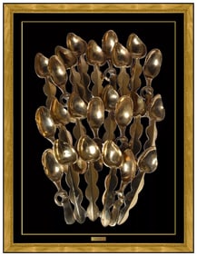 Arman Pierre Fernandez Accumulation Of Spoons Bronze Relief Sculpture Signed Art