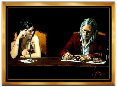 Fabian Perez Monica Large Hand Embellished Giclee On Canvas Signed Framed Art