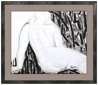 George Segal Original Mixed Media Painting Signed Female Figurative Modern Art