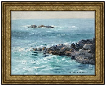 William Griffith Original Signed Oil Painting On Canvas Board Seascape Framed