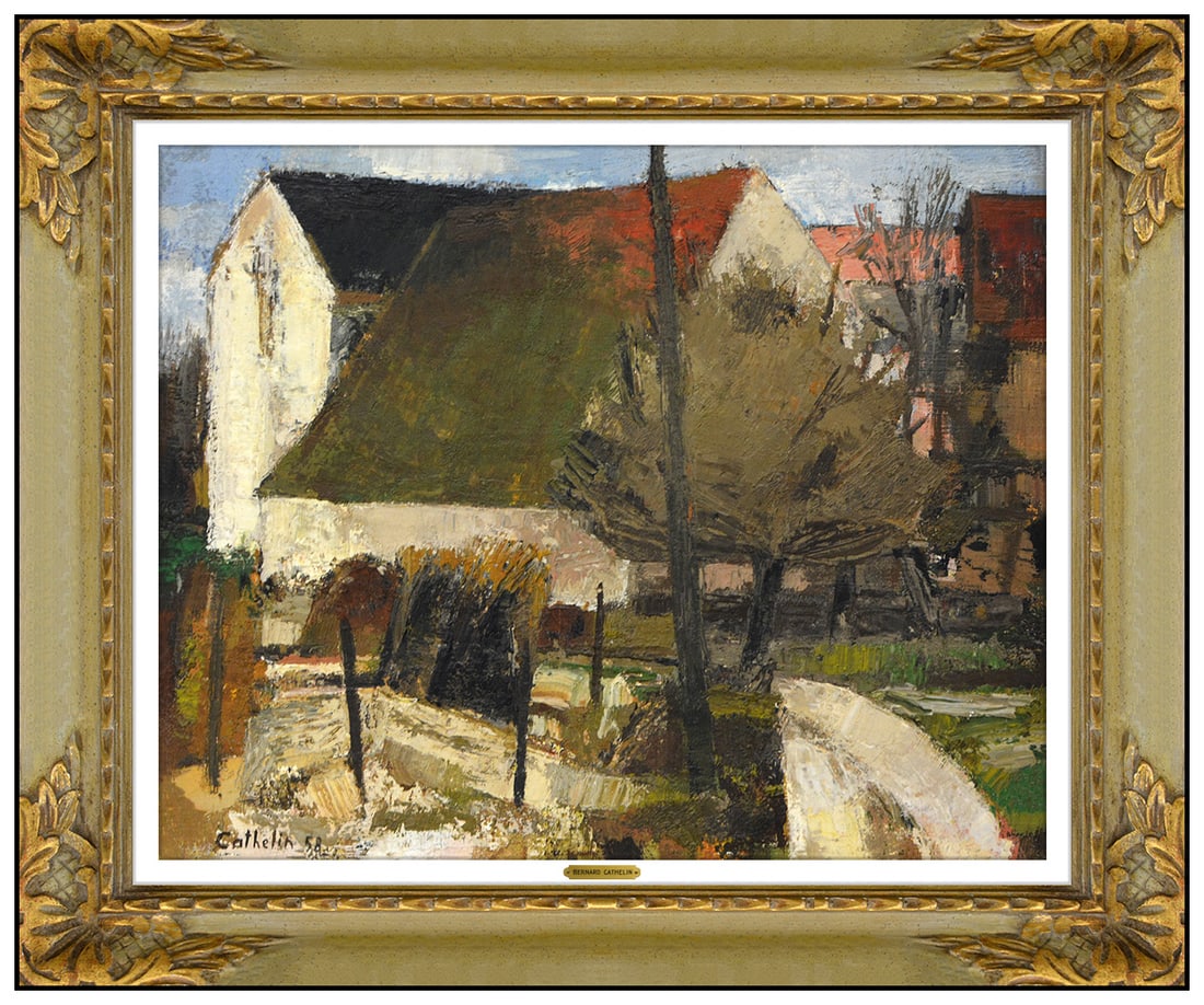 Bernard Cathelin Original Oil On Canvas Painting Signed Framed Landscape Artwork (1 of 6)